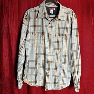 Vintage Guess Jeans Mens Button Up Long Sleeve Shirt Plaid Size XL Western